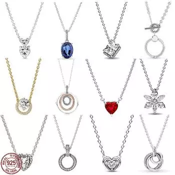 Ожерелье с подвеской в форме сердца из стерлингового серебра 925 пробы Classic Series, подходит для оригинального бисера своими руками, изысканный подарок