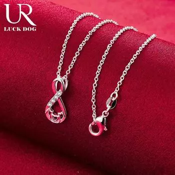 Ожерелье с подвеской в форме сердца из стерлингового серебра 925 пробы с цирконием, модные свадебные украшения O-45CM