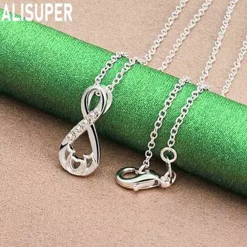 Ожерелье с подвеской в форме сердца из стерлингового серебра 925 пробы с цирконием, модные свадебные украшения O-40CM