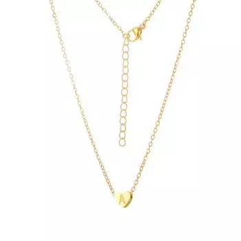 Ожерелье с подвеской в форме сердца в европейском и американском стиле из титановой стали с золотыми буквами AZ V-Steel