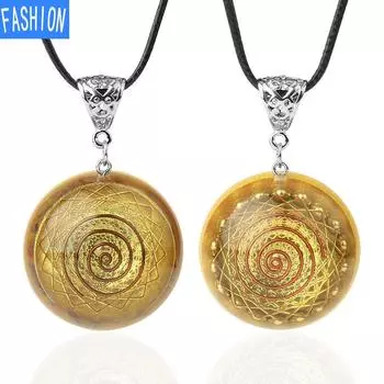 Ожерелье с подвеской в национальном дизайне из гуттаперчи из натурального гравия для мужчин и женщин Necklace A