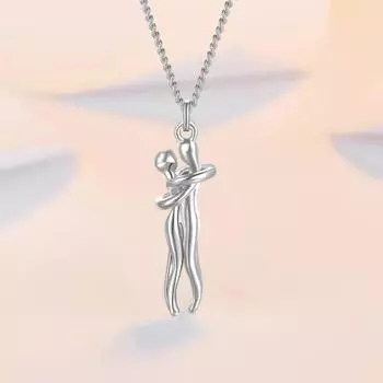 Ожерелье с подвеской в стиле хип-хоп для пары, регулируемая длина, ожерелье с подвеской для него и ее объятий, ювелирные изделия на годовщину, подарок на день Святого Валентина розового золота