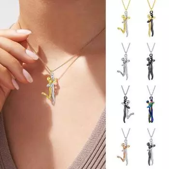 Ожерелье с подвеской в стиле хип-хоп для пар, женское и мужское ожерелье-обнимание для любителей панка, обещание, ювелирное изделие для свадебной вечеринки, подарок