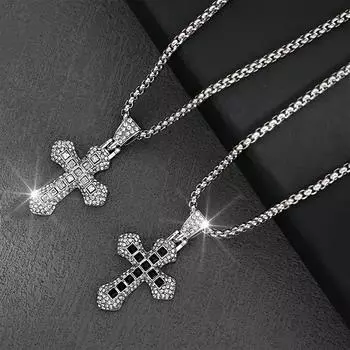 Ожерелье с подвеской в стиле хип-хоп для мужчин, сверлильные европейские и американские великолепные парные аксессуары белый