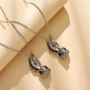 Ожерелье с подвеской в стиле ретро, титановая сталь, ожерелье с красными глазами и кроликом, длинные уши, подвеска в виде кролика, модная мужская цепочка для свитера