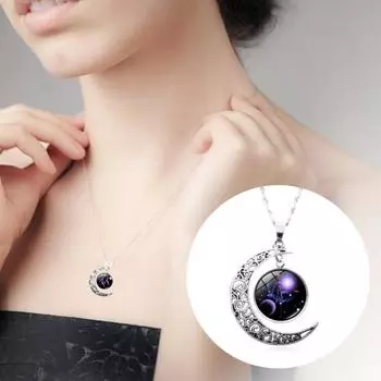 Ожерелье с подвеской в виде 12 созвездий полумесяца, знака зодиака, астрологии, гороскопа Aries