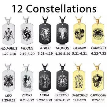 Ожерелье с подвеской в виде 12 созвездий, ожерелье со знаком зодиака для мужчин и женщин, лучший друг семьи, подарок на день рождения для мальчиков и девочек, цепочка, ювелирные изделия