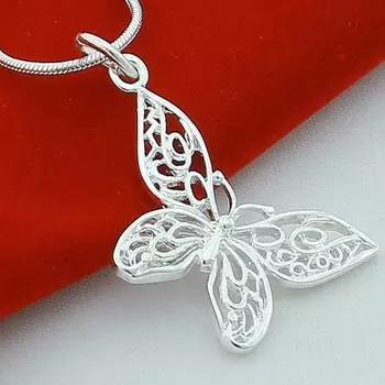 Ожерелье с подвеской в виде бабочки, цепочка в виде змеи для женщин, свадебные украшения для помолвки 40cm