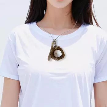 Ожерелье с подвеской в виде бейсбольного набора для женщин, леди, вечеринок, праздников, ежедневно Brown