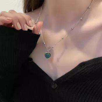 Ожерелье с подвеской в виде блестящего сердца, женское изысканное элегантное ожерелье, ювелирный подарок