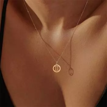 Ожерелье с подвеской в виде Близнецов золотого цвета, минималистичный стиль, цепочка из сплава, аксессуар для женщин, идеальные украшения для повседневного украшения золотой