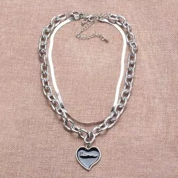 Ожерелье с подвеской в виде буквы «Любовь» в женском стиле хип-хоп, двухслойная простая текстура, ключичная цепочка, аксессуары
