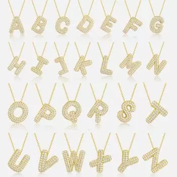 Ожерелье с подвеской в виде буквы, посеребренное 925 пробы, 18-каратное золото, цепочка на ключицу, модная универсальная цепочка с муассанитом