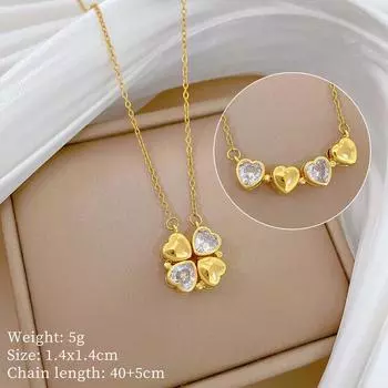 Ожерелье с подвеской в виде цветка из кубического циркония для женщин 2025 Новая мода Ювелирные изделия из нержавеющей стали Свадебные аксессуары для вечеринок