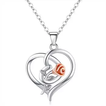 Ожерелье с подвеской в виде цветка розы для женщин, подвески в форме сердца, модные украшения, подарки для девочек