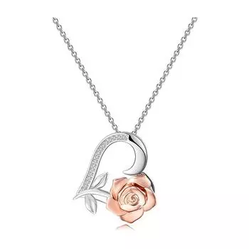 Ожерелье с подвеской в виде цветка розы для женщин, подвески в форме сердца, модные украшения, подарки для девочек