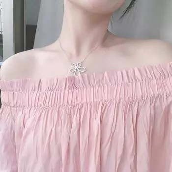 Ожерелье с подвеской в виде цветка солнца, пятилепесткового цветка, полого бриллианта, титановой стали, женское ожерелье на ключицу с аксессуарами