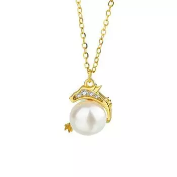 Ожерелье с подвеской в виде дракона New Star Moon для женщин, имитация натурального нефрита Хотан, цепочка на ключицу