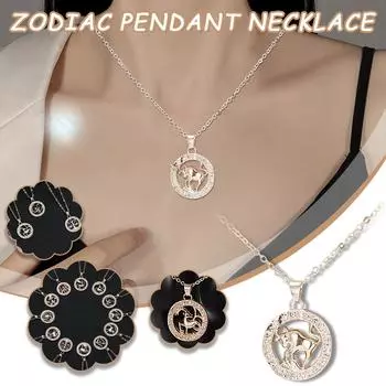 Ожерелье с подвеской в виде двенадцати созвездий, цепочка полой формы, ожерелье с гороскопом для женщин и девочек, ювелирные изделия золотой