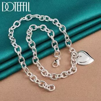 Ожерелье с подвеской в виде двойного сердца из стерлингового серебра 925 пробы, свадебные модные украшения 45cm