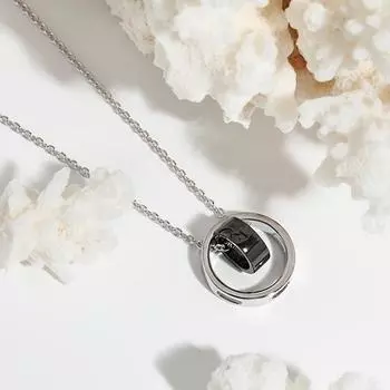 Ожерелье с подвеской в виде двух колец «Красавица и чудовище», японское и корейское издание, разноцветное золото, высокое качество, парное ожерелье с переплетенными кольцами