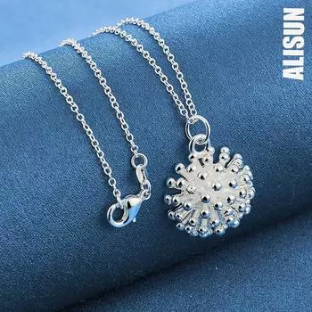 Ожерелье с подвеской в виде фейерверка из стерлингового серебра 925 пробы, модные свадебные украшения O-45CM