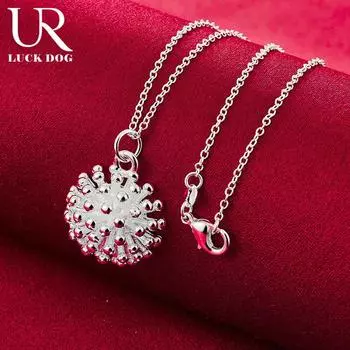 Ожерелье с подвеской в виде фейерверка из стерлингового серебра 925 пробы, модные свадебные украшения O-45CM