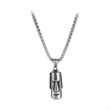 Ожерелье с подвеской в виде головы острова Пасхи, модные ретро-цепочки из нержавеющей стали на день рождения