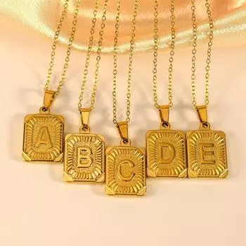 Ожерелье с подвеской в виде хип-хоп буквы «Английская» с покрытием из 18-каратного золота