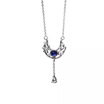 Ожерелье с подвеской в виде капли луны, простое, темпераментное, на ключицу, легкая, роскошная, нишевая, дизайн для женщин