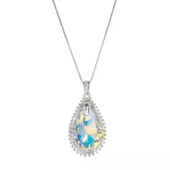 Ожерелье с подвеской в виде капли воды и груши из австрийского хрусталя для женщин из стерлингового серебра 925 пробы, цепочка ручной работы, подарок на день рождения