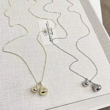 «Ожерелье с подвеской в виде капли воды в стиле корейского блогера — модный аксессуар для женщин на осень/зиму» N1325 Drop Hammer Necklace золотой