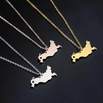 Ожерелье с подвеской в виде карты России Страна Российская Федерация Шарм из нержавеющей стали для мужчин и женщин золотой