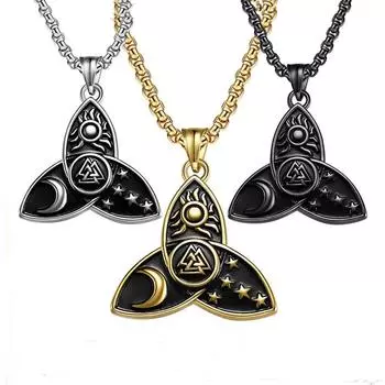 Ожерелье с подвеской в виде кельтского узла, мужская цепочка, готические ювелирные аксессуары