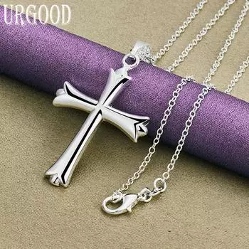 Ожерелье с подвеской в виде классического креста из стерлингового серебра 925 пробы, свадебные модные украшения O-Chain