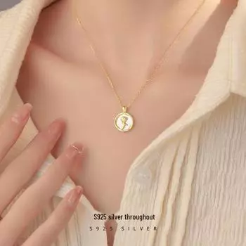 Ожерелье с подвеской в виде ключицы Banyan Tree S925 Silver White Shell Rose - французский ретро-стиль NS1108 белый