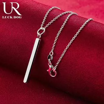 Ожерелье с подвеской в виде колонны из стерлингового серебра 925 пробы, 18 дюймов, модные свадебные украшения O-45CM