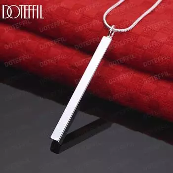 Ожерелье с подвеской в виде колонны из стерлингового серебра 925 пробы, 18 дюймов, модные свадебные украшения S-40CMS