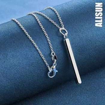 Ожерелье с подвеской в виде колонны из стерлингового серебра 925 пробы, 18 дюймов, модные свадебные украшения O-45CM