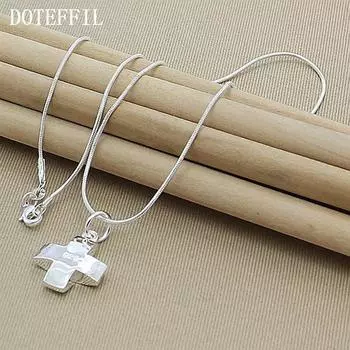 Ожерелье с подвеской в виде креста из стерлингового серебра 925 пробы, 16-30 дюймов, цепочка в виде змеи для женщин и мужчин, свадебные украшения для помолвки и вечеринки 75cm