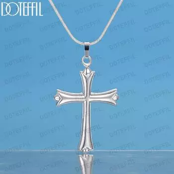 Ожерелье с подвеской в виде креста из стерлингового серебра 925 пробы, модные свадебные украшения S-40CM