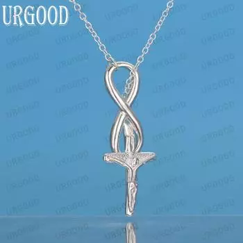 Ожерелье с подвеской в виде креста из стерлингового серебра 925 пробы, модные свадебные украшения O-40CM