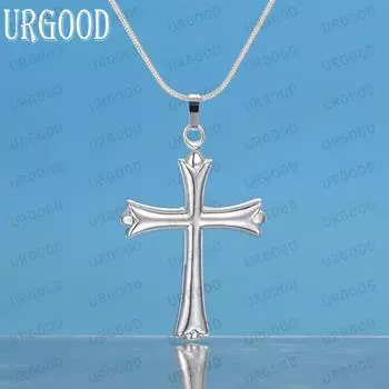 Ожерелье с подвеской в виде креста из стерлингового серебра 925 пробы, модные свадебные украшения S-40CM