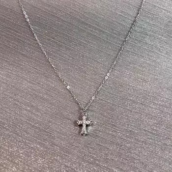 Ожерелье с подвеской в виде креста для женщин и девочек в стиле панк, серебряное, тонкое ожерелье с цепочкой, ювелирные изделия для вечеринки, подарок на день рождения