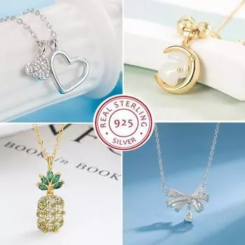 Ожерелье с подвеской в виде квадратного сердца из стерлингового серебра 925 пробы, подходит для бусин, модных женских украшений, подарка на вечеринку N357