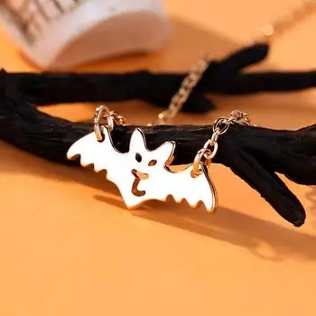 Ожерелье с подвеской в виде летучей мыши в стиле панк-золота для женщин и мужчин, персонализированное ювелирное украшение на Хэллоуин в подарок для женщин и девочек золотой
