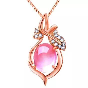 Ожерелье с подвеской в виде листьев и цветов с порошком и кристаллами