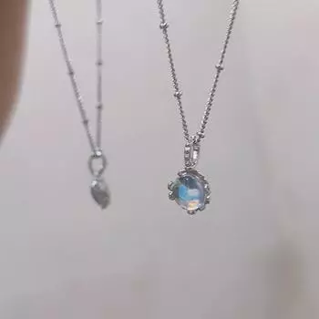 Ожерелье с подвеской в виде лунного камня с каплями воды для женщин и девочек, цепочка с подвесками из лунного камня, аксессуары для вечеринок