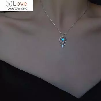 Ожерелье с подвеской в виде лунного камня из стерлингового серебра 925 пробы для женщин, креативная подвеска, элегантные украшения для вечеринок