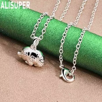 Ожерелье с подвеской в виде милой свиньи из стерлингового серебра 925 пробы, модные свадебные украшения O-40CM